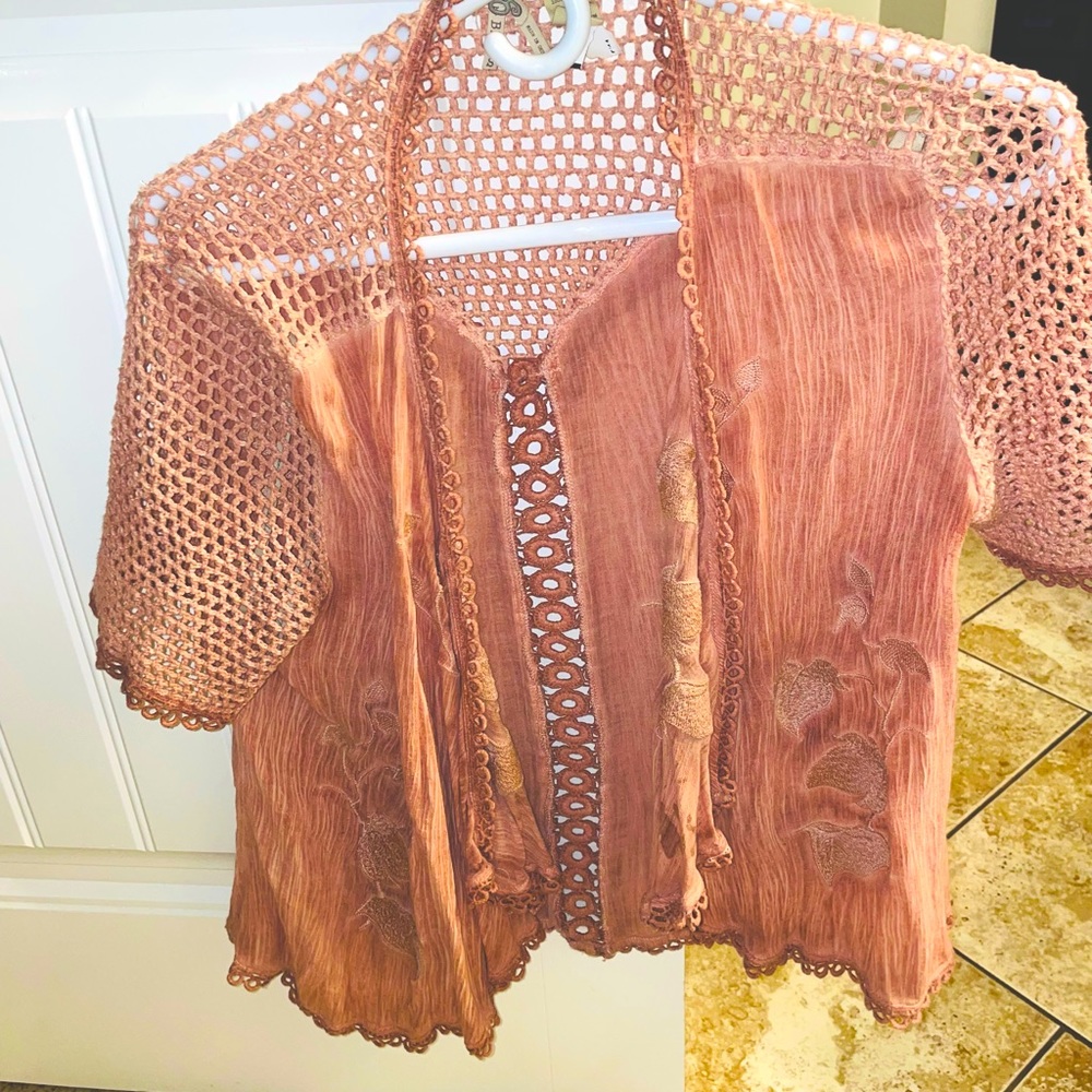 BKE Rose pink beautiful dressy cardigan too! Brand new size small